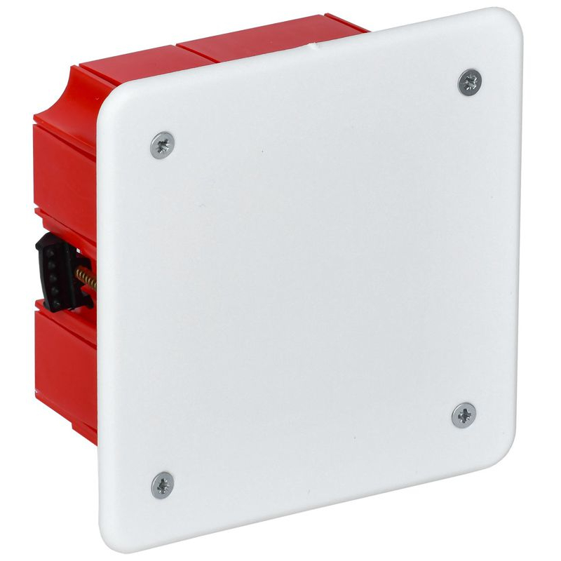 Коробка распаячная КМ41022 для полых стен безгалогенная (HF) 92х92х45мм с саморезами металлическими лапками и крышкой IEK