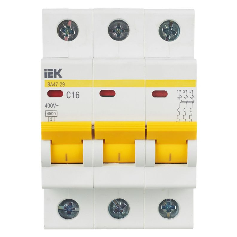 KARAT Автоматический выключатель ВА47-29 3P C 16А 4,5кА IEK