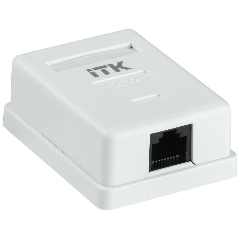 ITK Настенная информационная розетка RJ45 8P8C кат.5E UTP 1-порт белая