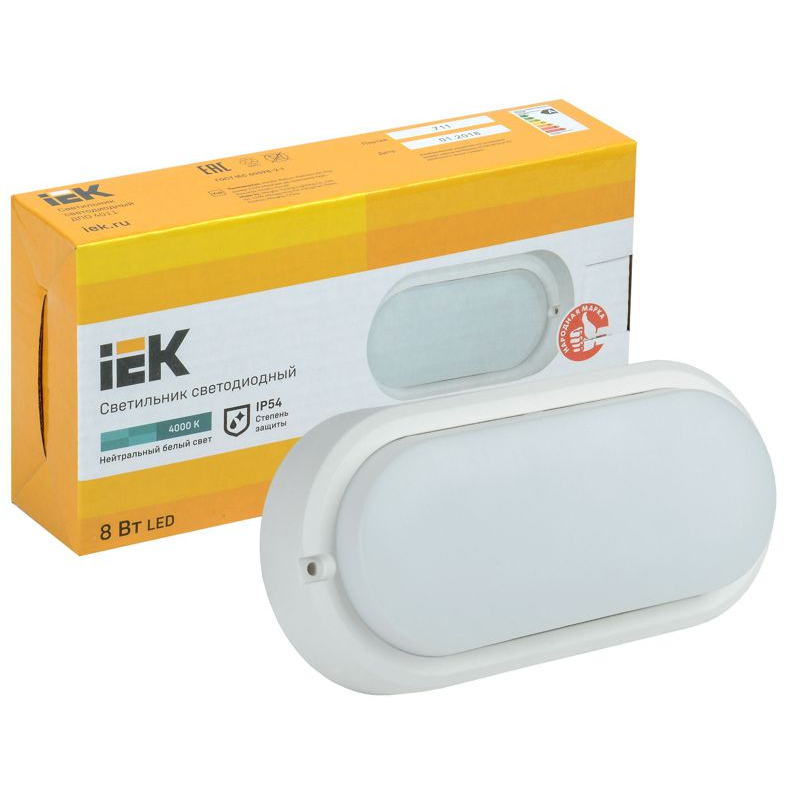Светильник светодиодный ДПО 4011 8Вт 4000K IP54 овал белый IEK