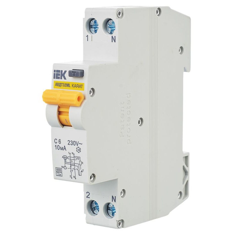 Выключатель автоматический дифференциального тока АВДТ32ML тип A С6 10мА KARAT IEK