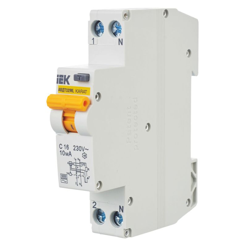 Выключатель автоматический дифференциального тока АВДТ32МL C16 10мА KARAT IEK