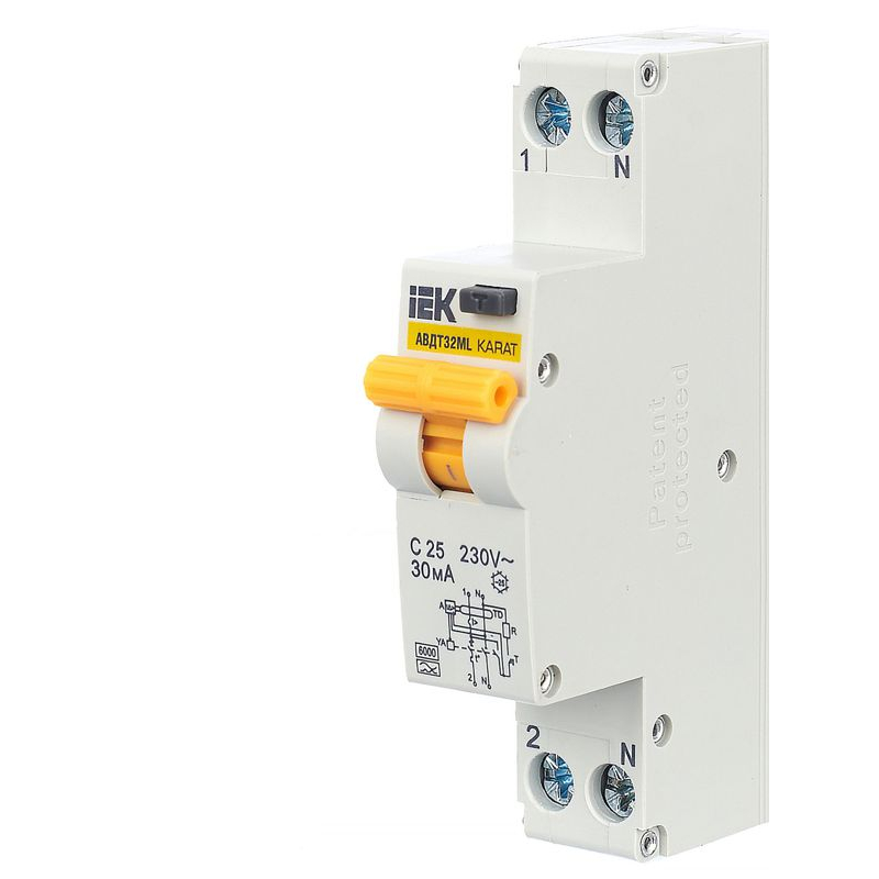 Выключатель автоматический дифференциального тока АВДТ32ML тип A С25 30мА KARAT IEK