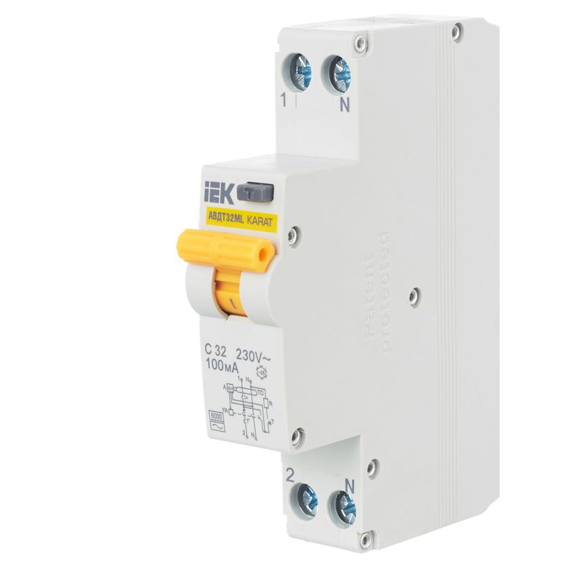 Выключатель автоматический дифференциального тока АВДТ32МL C32 100мА KARAT IEK