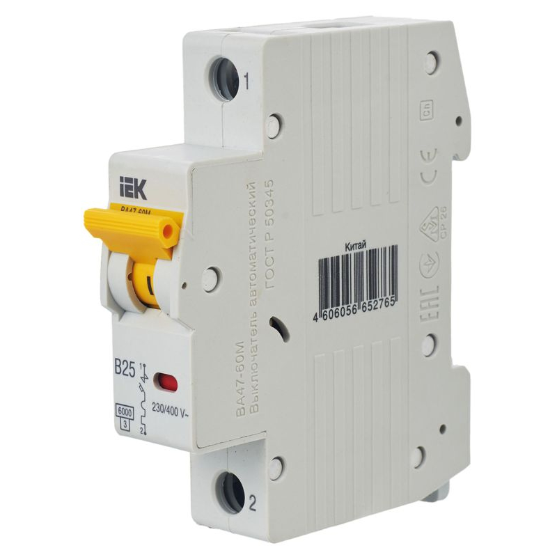 KARAT Автоматический выключатель ВА47-60M 1P B 25А 6кА IEK