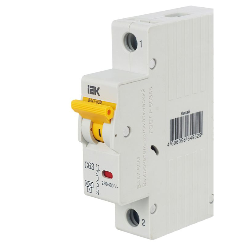 KARAT Автоматический выключатель ВА47-60M 1P C 63А 6кА IEK