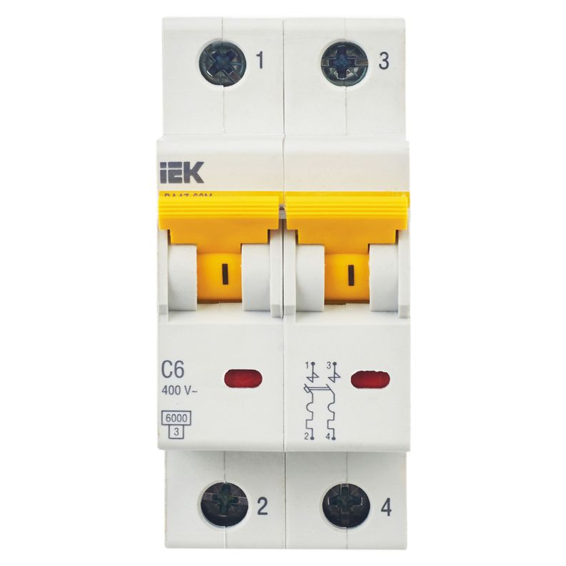 KARAT Автоматический выключатель ВА47-60M 2P C 6А 6кА IEK