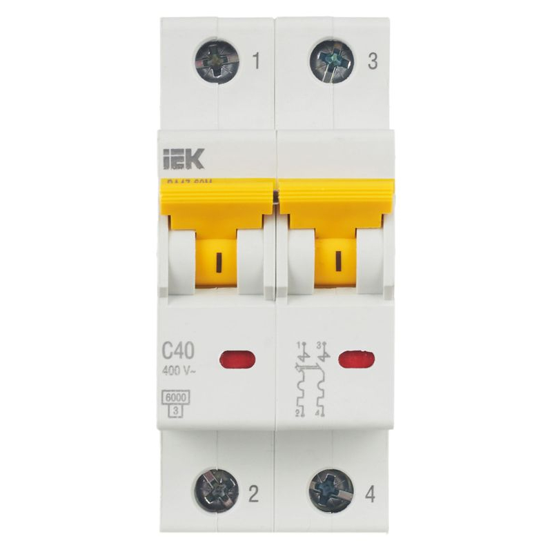 KARAT Автоматический выключатель ВА47-60M 2P C 40А 6кА IEK