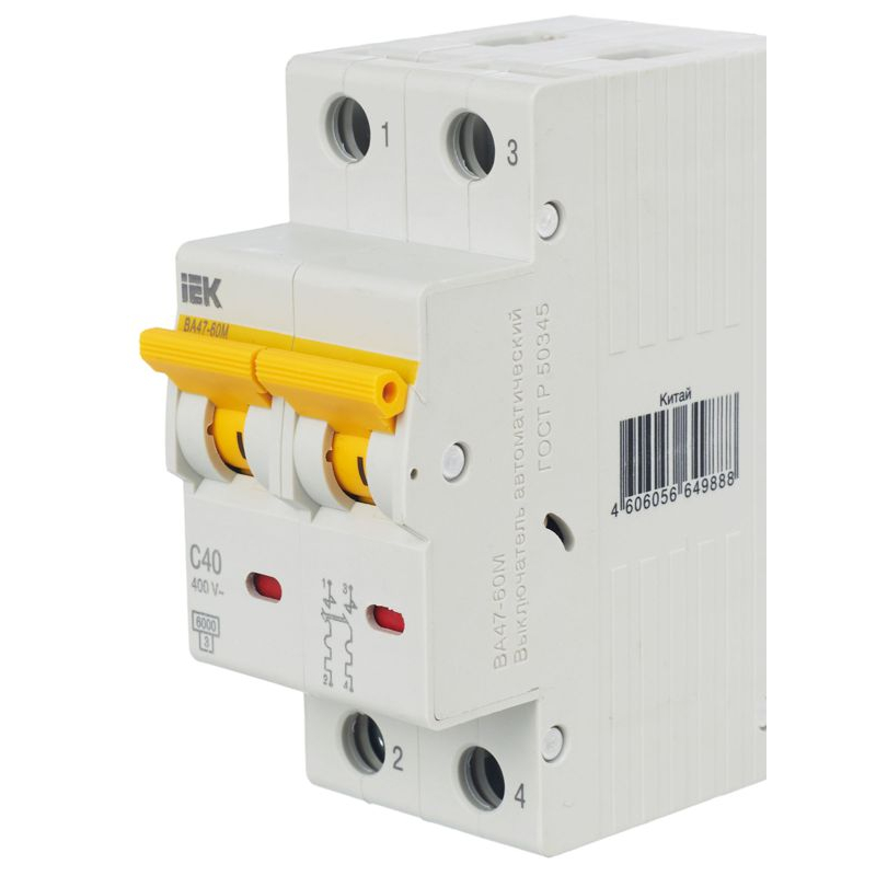 KARAT Автоматический выключатель ВА47-60M 2P C 40А 6кА IEK