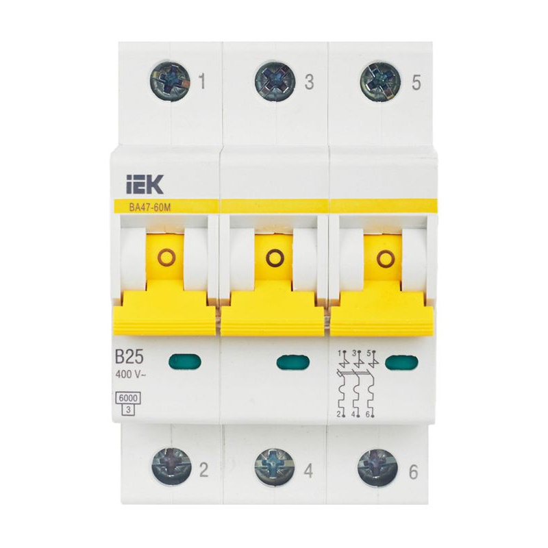 KARAT Автоматический выключатель ВА47-60M 3P B 25А 6кА IEK