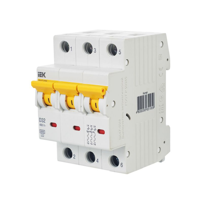 KARAT Автоматический выключатель ВА47-60M 3P D 32А 6кА IEK