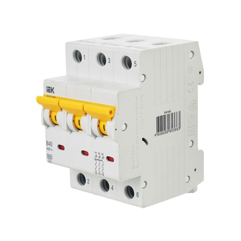KARAT Автоматический выключатель ВА47-60M 3P B 40А 6кА IEK