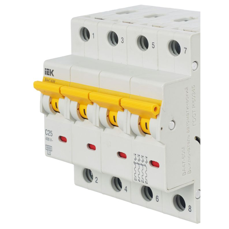 KARAT Автоматический выключатель ВА47-60M 4P C 25А 6кА IEK