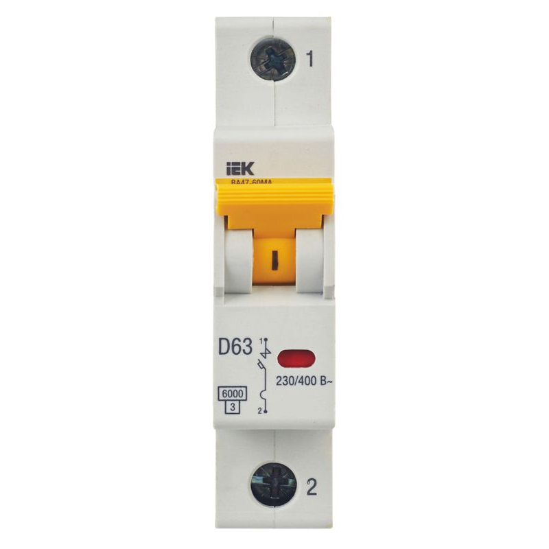 Автоматический выключатель ВА47-60МА без теплового расцепителя 1P 63А 6кА D IEK