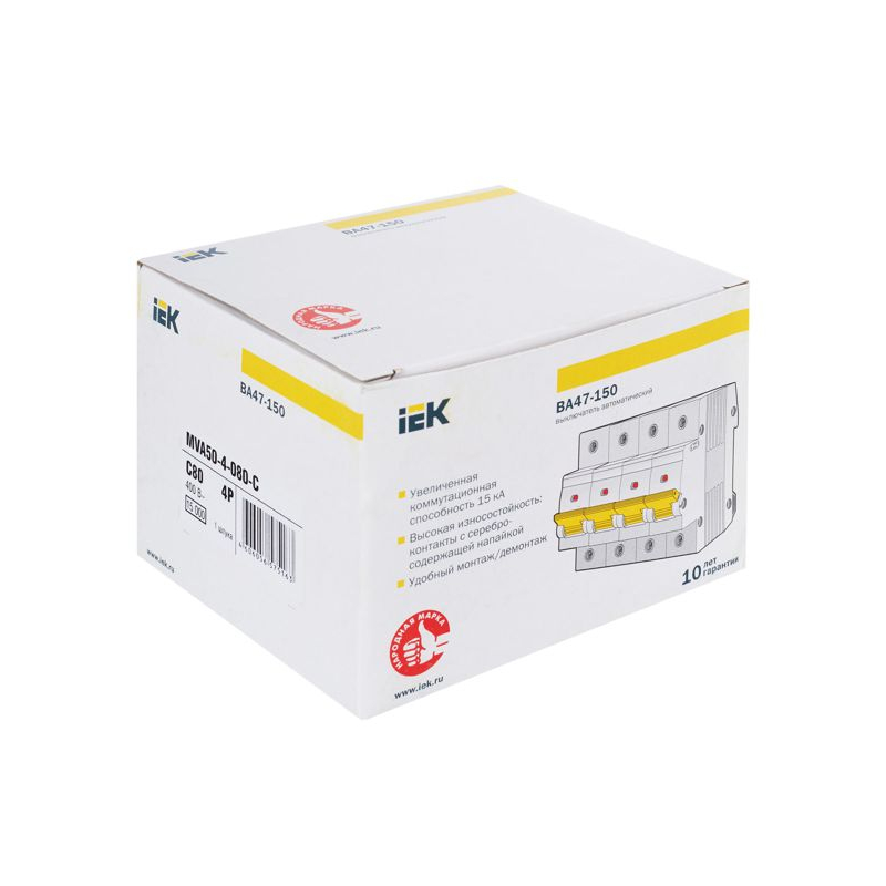 KARAT Автоматический выключатель ВА47-150 4P C 80А 15кА IEK