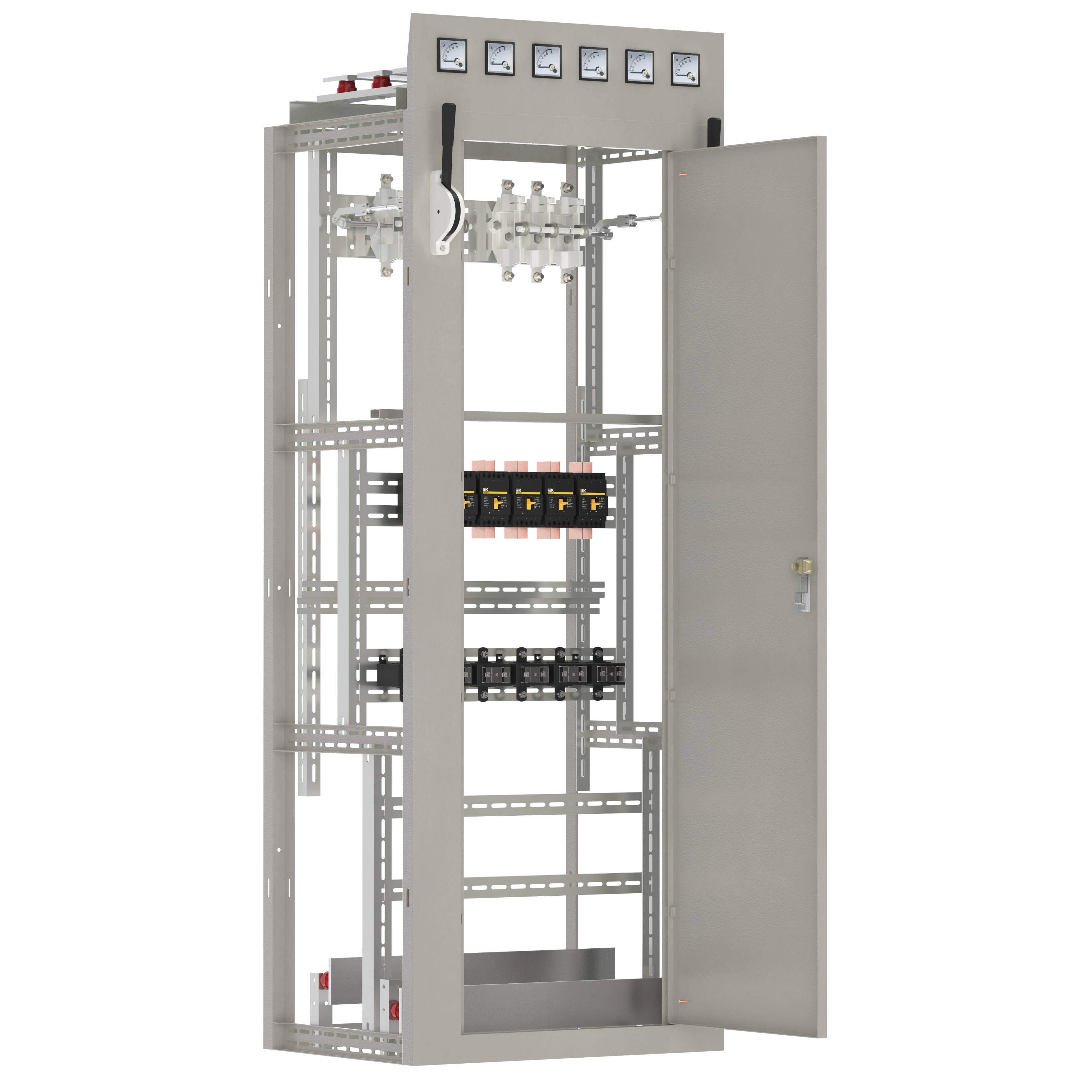Панель линейная ЩО70-3-01УЗ рубильники 2х250А 2х100А плавкие вставки 6х250А 6х100А трансформаторы тока 2х200-5А 2х100-5А IEK