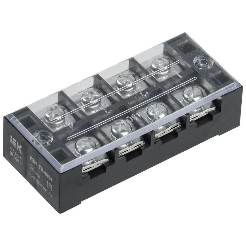 Блок зажимов наборный БЗН ТВ-1004 10мм2 100А 4 пары IEK
