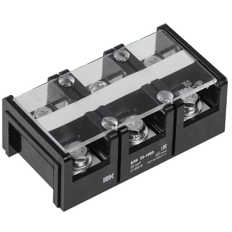 Блок зажимов наборный БЗН ТС-1003 35мм2 100A 3 пары IEK