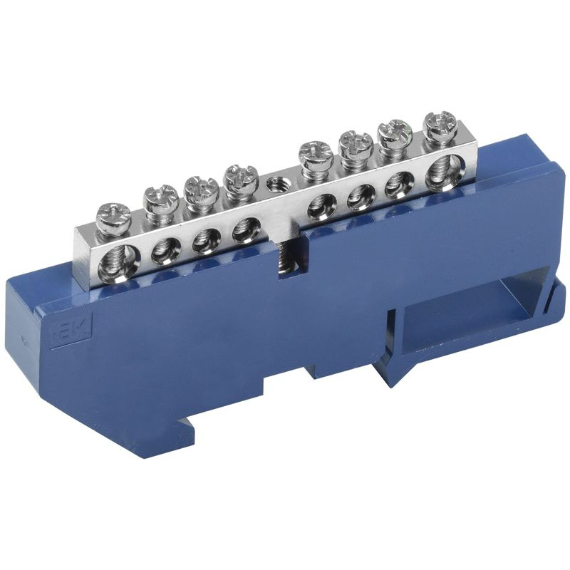 Шина N ноль на DIN-изоляторе с никелевым покрытием ШНИ-6х9-8-Д-С IEK