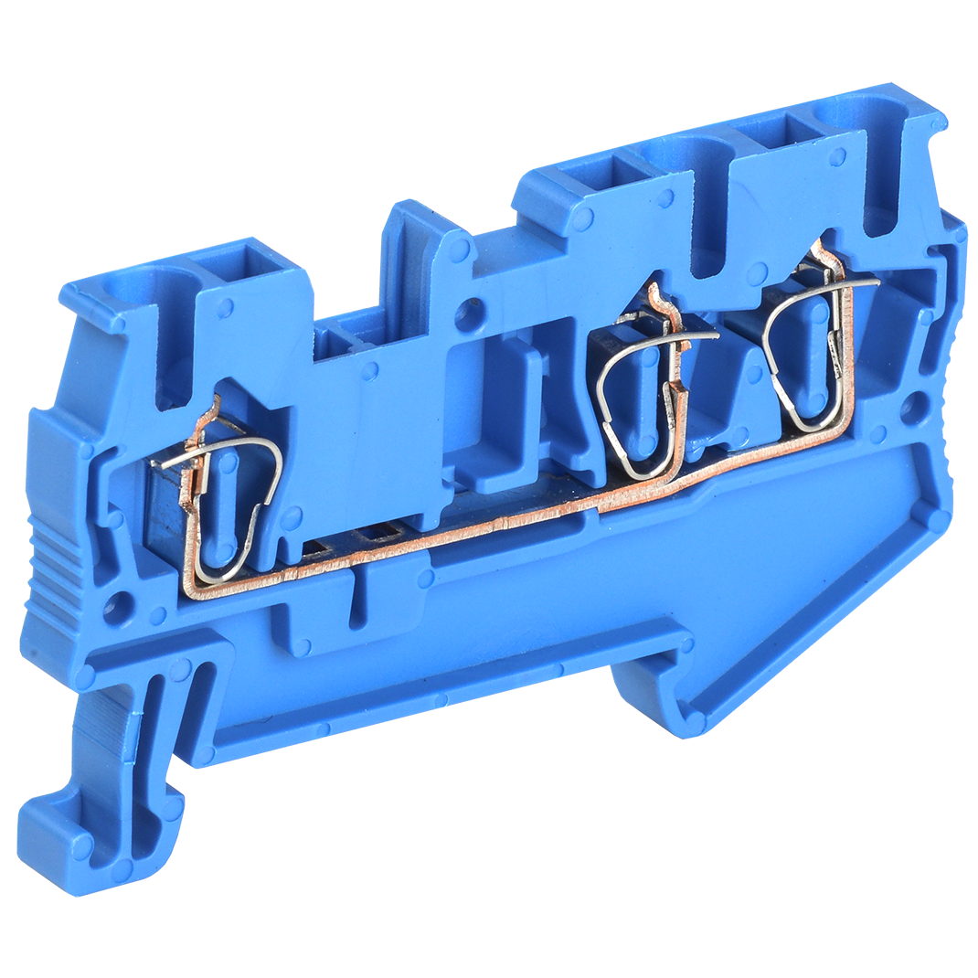 Клемма пружинная КПИ 3в-2,5 3 вывода 31А синий IEK