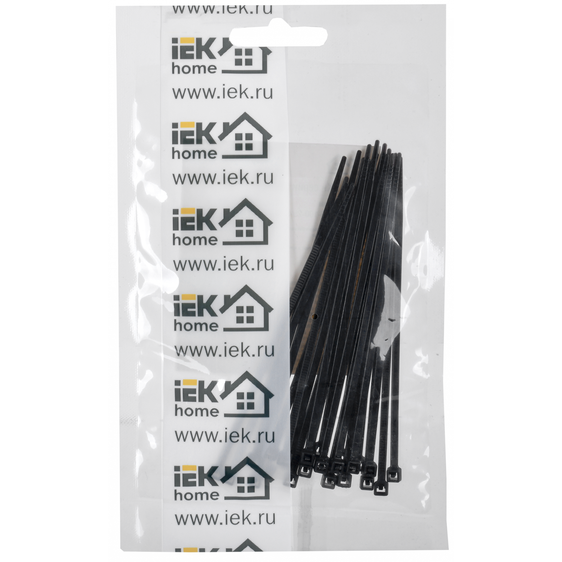 Хомут 2,5х100мм нейлон черные (25шт) IEK серия Home