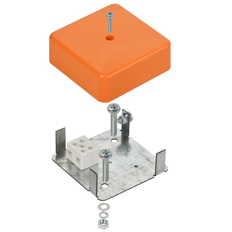Коробка распаячная огнестойкая ПС безгалогенная (HF) 75х75х28мм 2P 4мм2 IP44 IEK