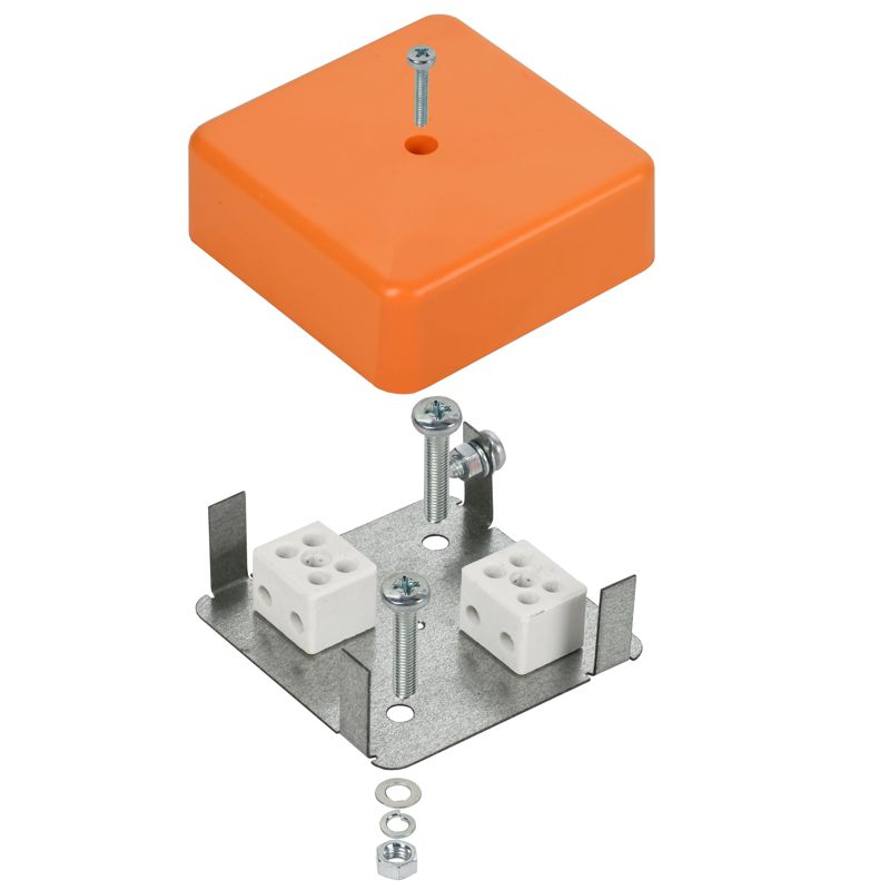 Коробка распаячная огнестойкая ПС безгалогенная (HF) 75х75х28мм 4P 4мм2 IP44 IEK