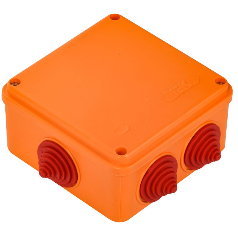 Коробка распаячная огнестойкая ПС безгалогенная (HF) 100х100х50мм 6P 4мм2 IP55 6 вводов IEK