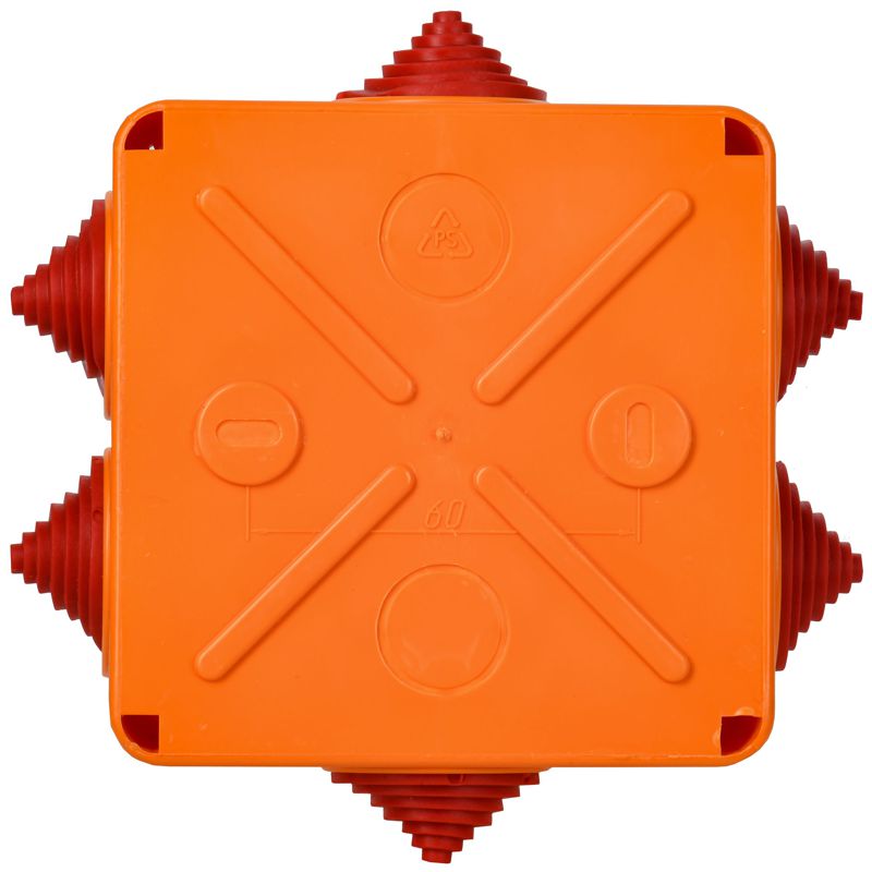 Коробка распаячная огнестойкая ПС безгалогенная (HF) 100х100х50мм 6P 4мм2 IP55 6 вводов IEK