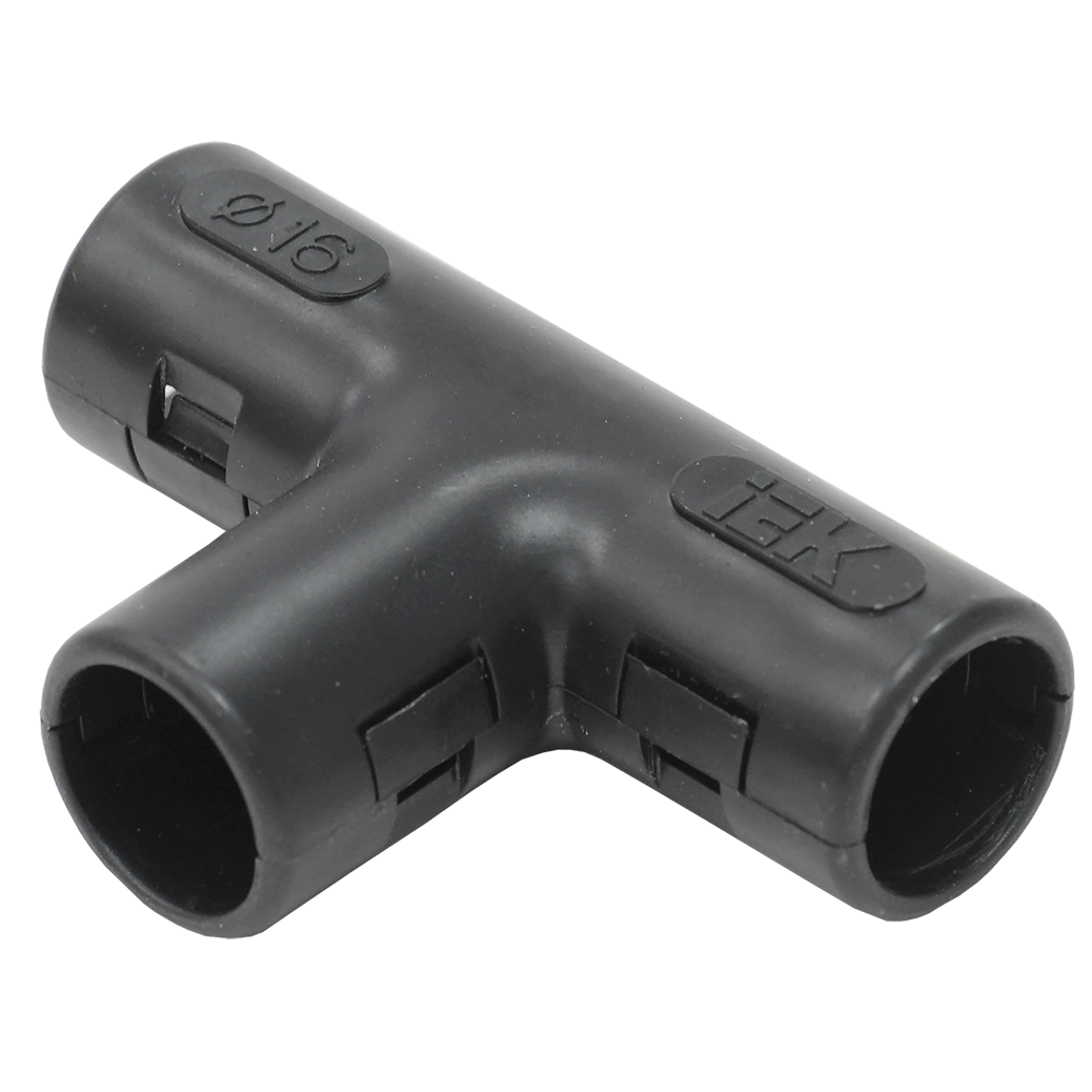 Тройник открывающийся TI16G черный (5шт/компл) IEK