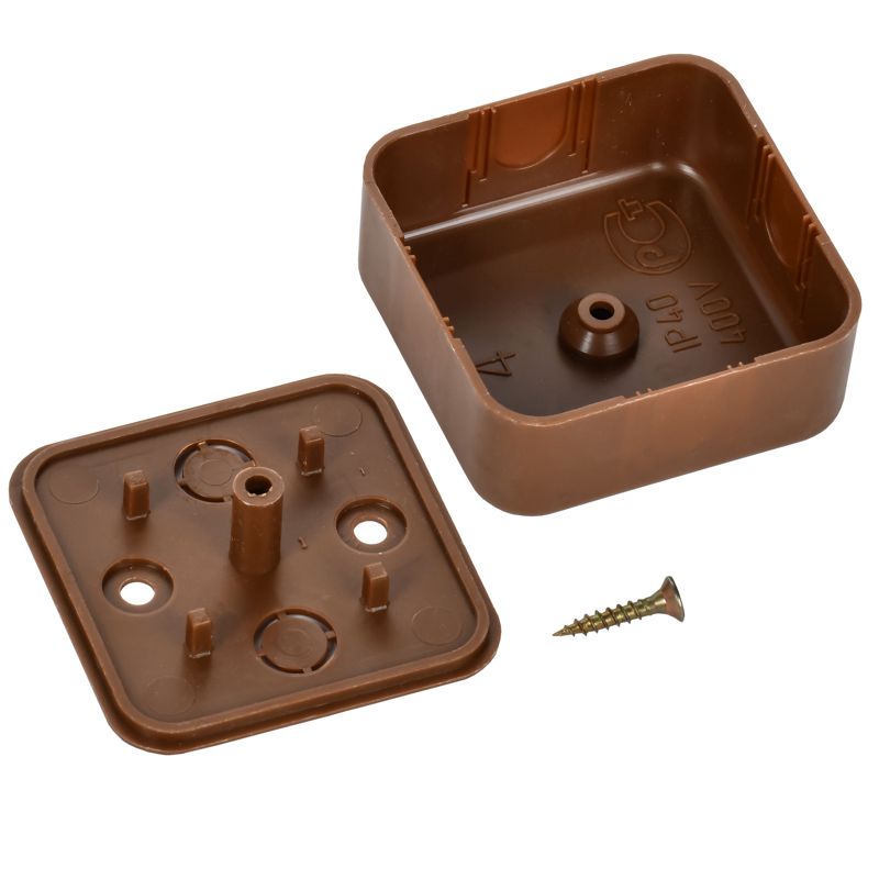 Коробка распаячная КМ41205-05 для открытой проводки безгалогенная (HF) 50х50х20мм дуб IEK