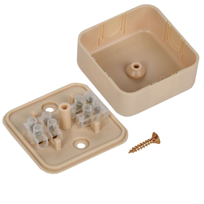 Коробка распаячная КМ41205-04 для открытой проводки безгалогенная (HF) 50х50х20мм сосна IEK