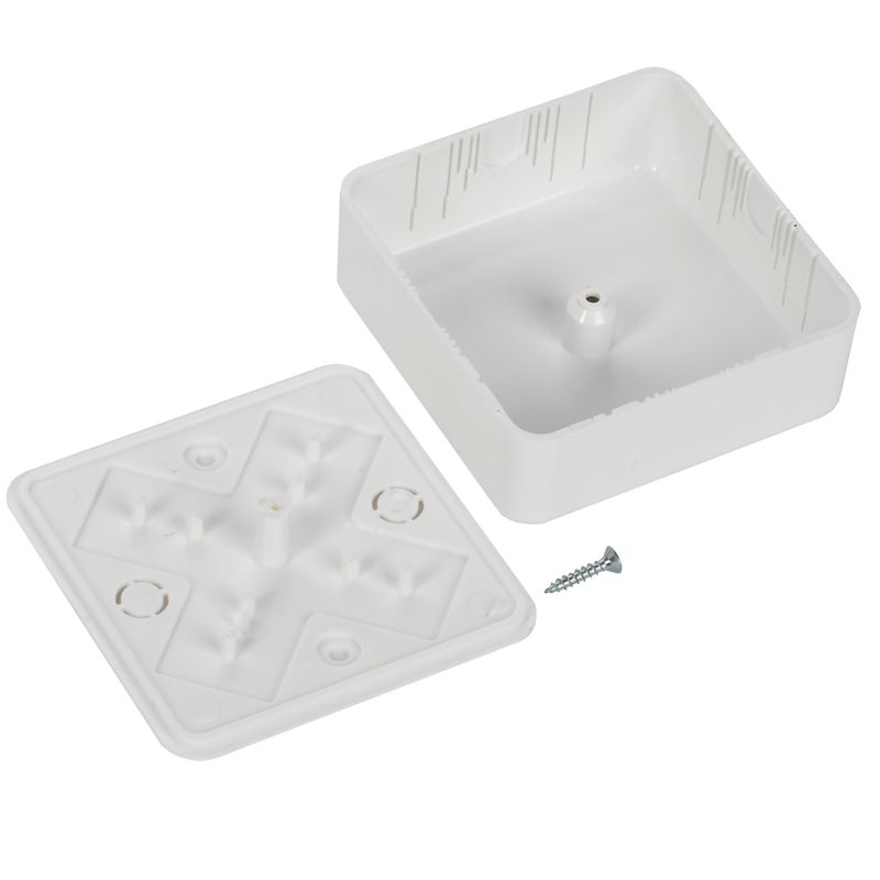 Коробка распаячная КМ41215-01 для открытой проводки безгалогенная (HF) 75х75х28мм белая IEK