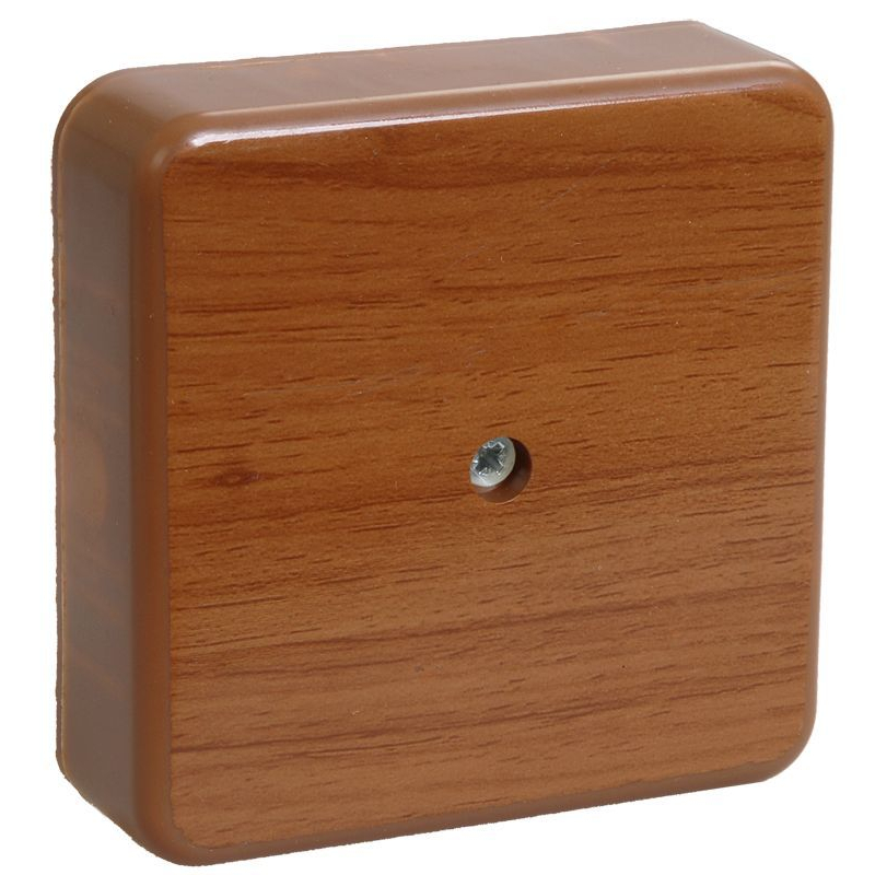 Коробка распаячная КМ41215-05 для открытой проводки безгалогенная (HF) 75х75х28мм дуб IEK