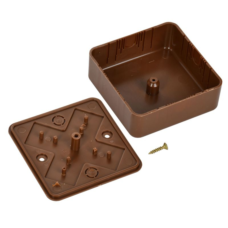 Коробка распаячная КМ41215-05 для открытой проводки безгалогенная (HF) 75х75х28мм дуб IEK