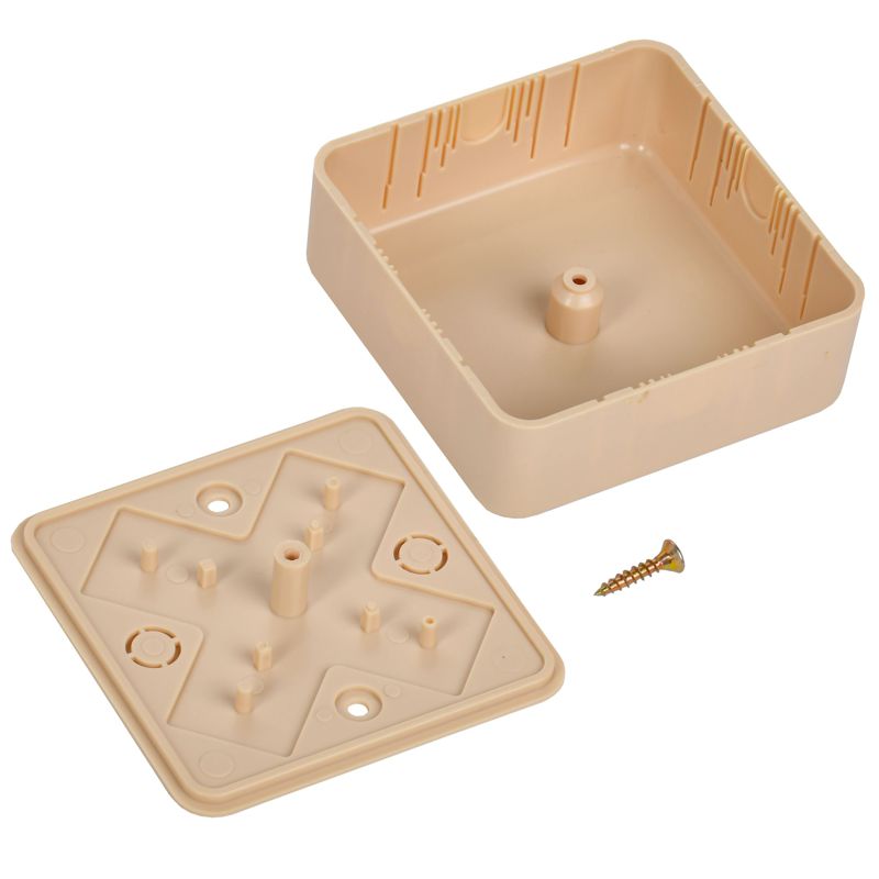 Коробка распаячная КМ41215-04 для открытой проводки безгалогенная (HF) 75х75х28мм сосна IEK