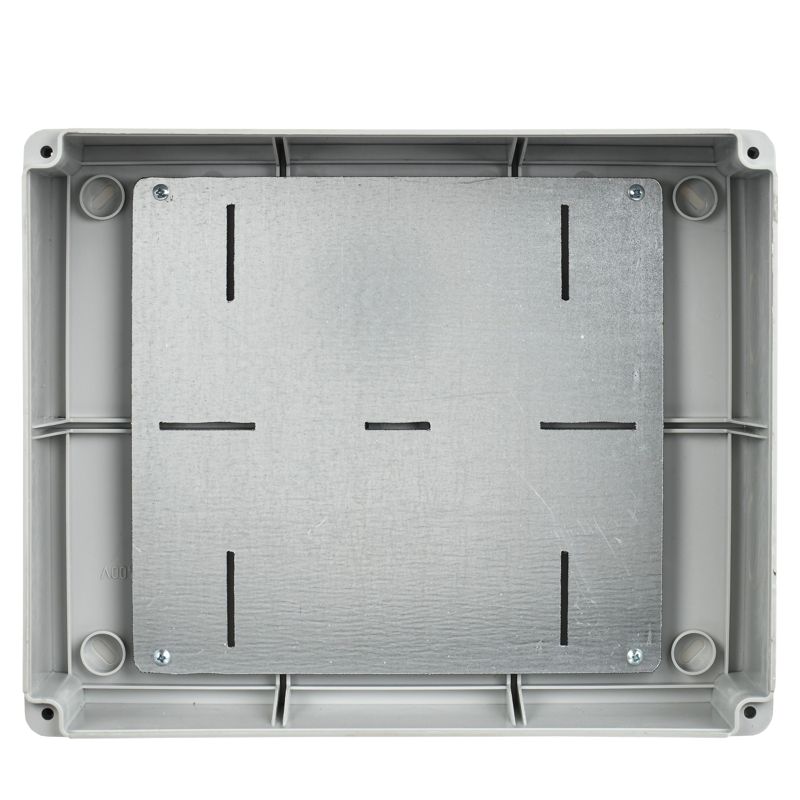 Коробка распаячная КМ41342 для открытой проводки безгалогенная (HF) 240х195х90мм с монтажной платой IP55 5 вводов серая IEK