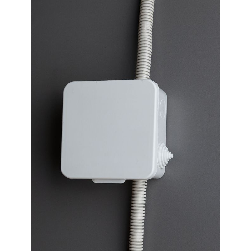 Коробка распаячная КМ41256 для открытой проводки безгалогенная (HF) 100х100х50мм с откидной крышкой IP54 8 гермовводов серая IEK