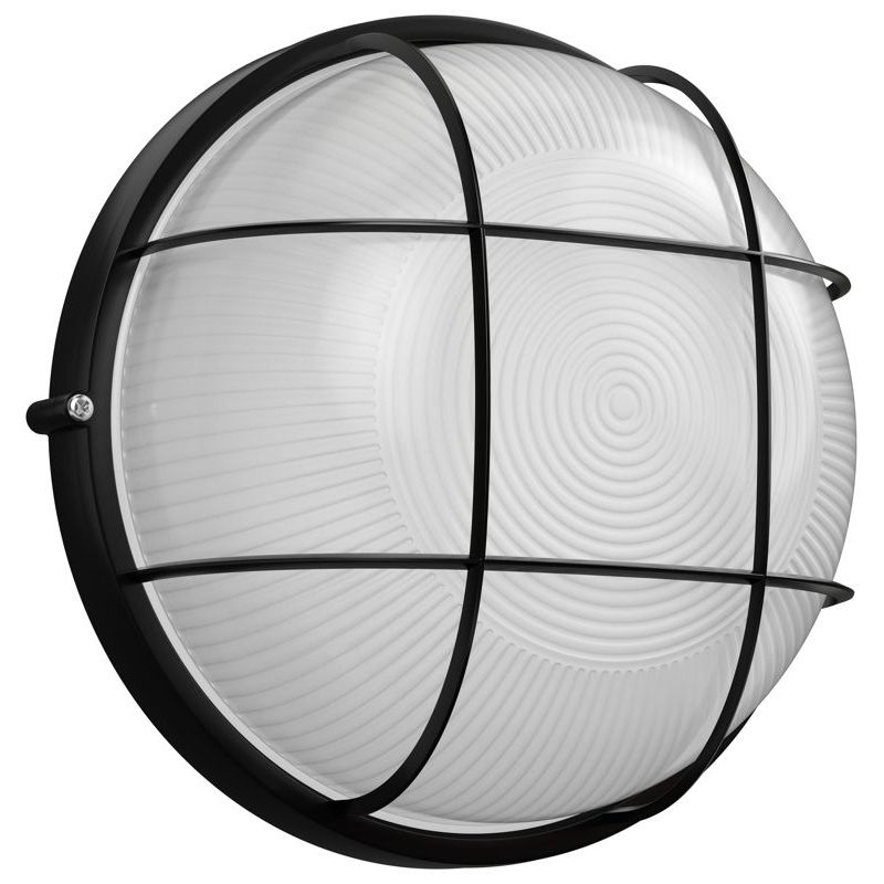 Светильник НПП1102 круг с решеткой 100Вт IP54 черный IEK