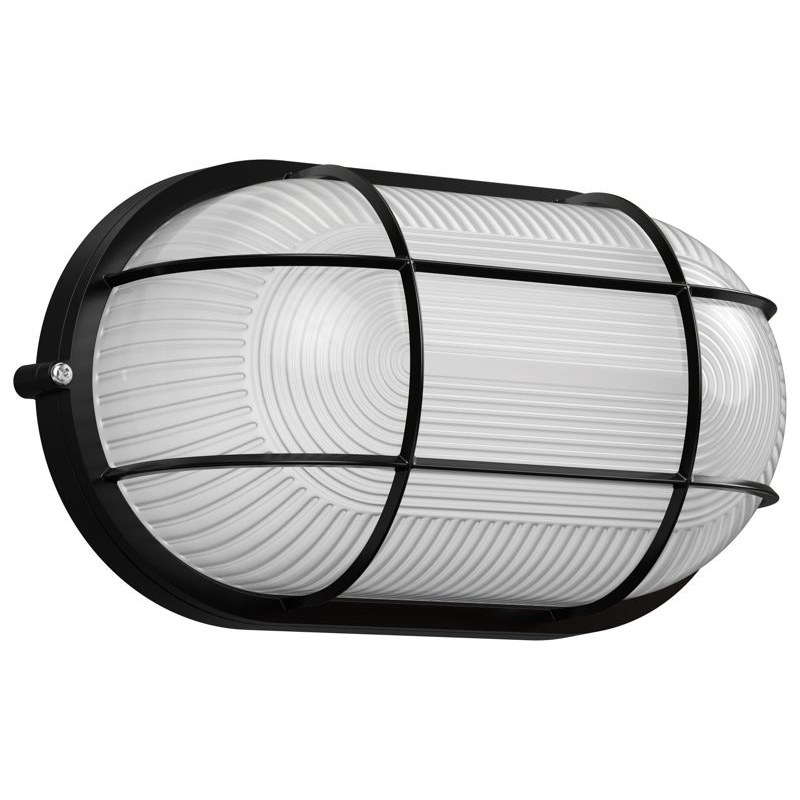 Светильник НПП1202 овал с решеткой 100Вт IP54 черный IEK