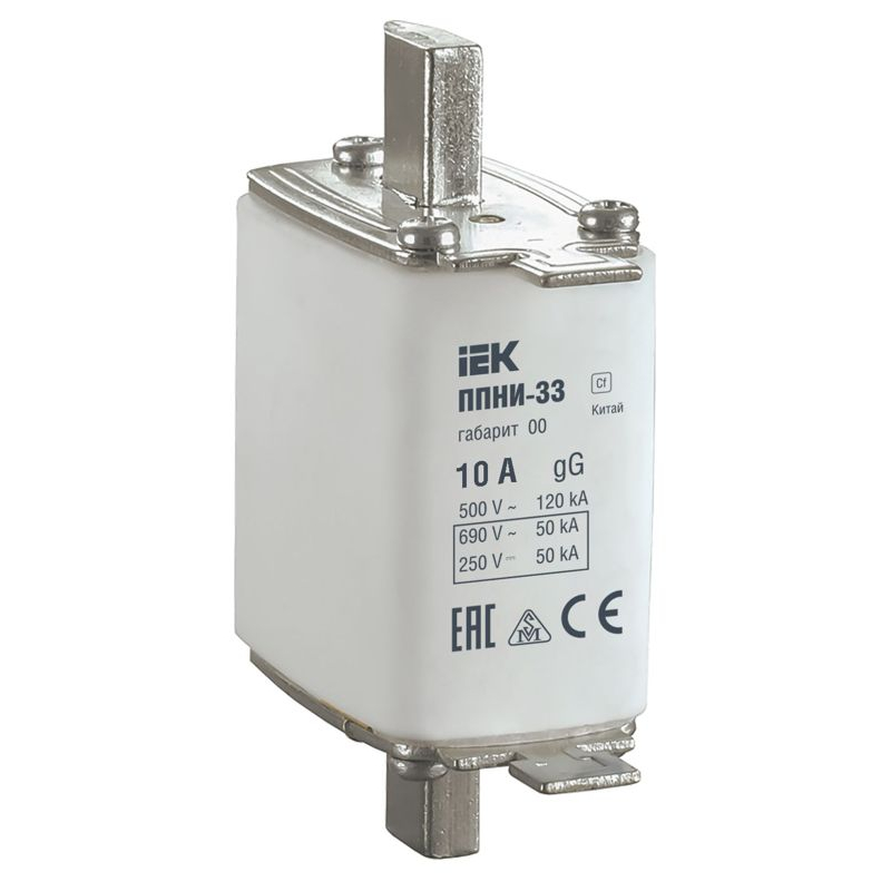 Плавкая вставка предохранителя ППНИ-33 габарит 00 10А IEK