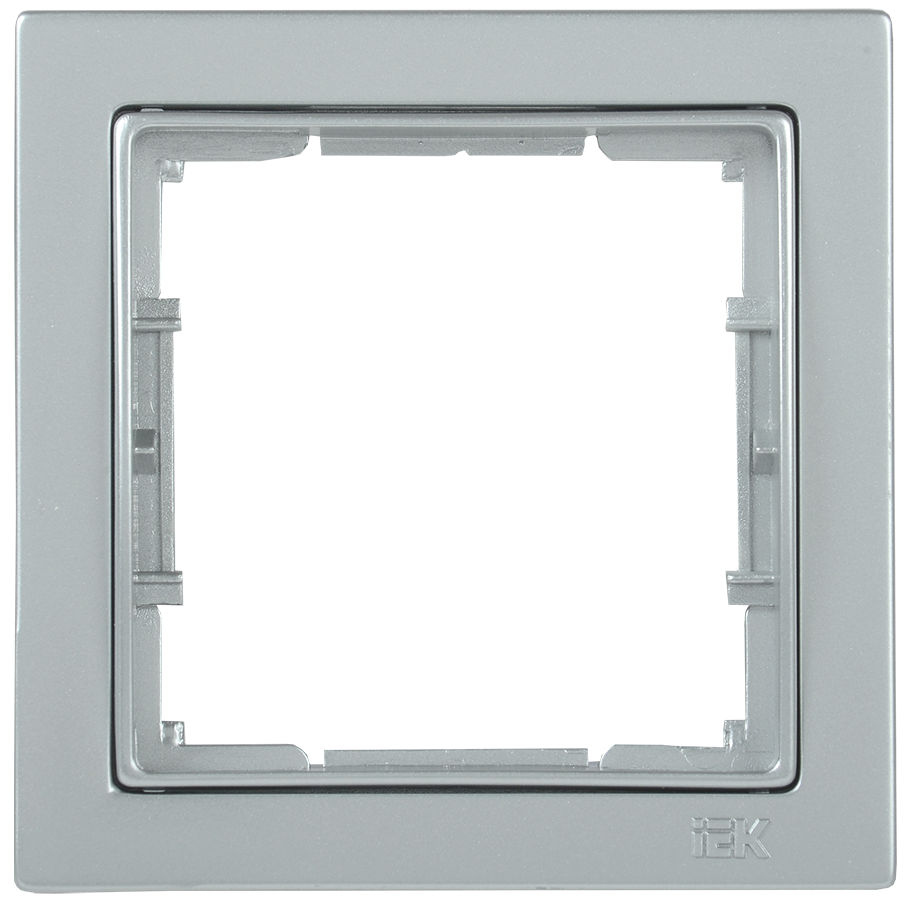 РУ-1-БС Рамка 1 мест. квадратная BOLERO Q1 серебряный IEK