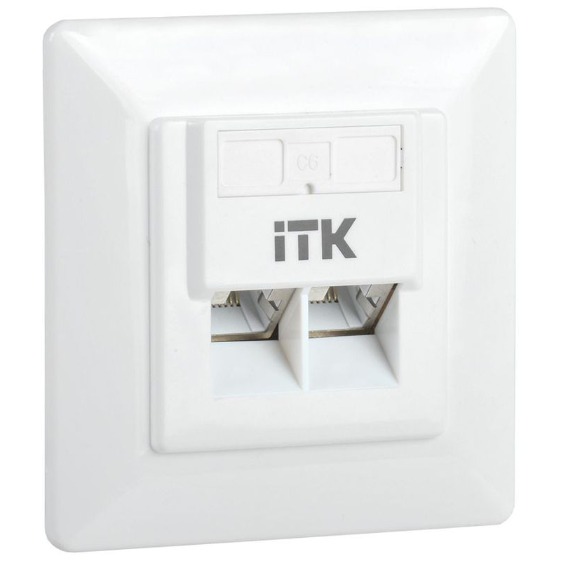 ITK Внутренняя информационная розетка RJ45 кат.6 FTP 2 порта