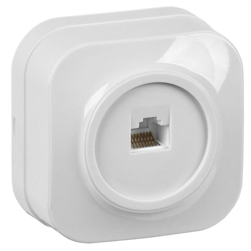 GLORY Розетка для открытой установки компьютерная RJ45 кат.5E РК10-ХБ белый IEK