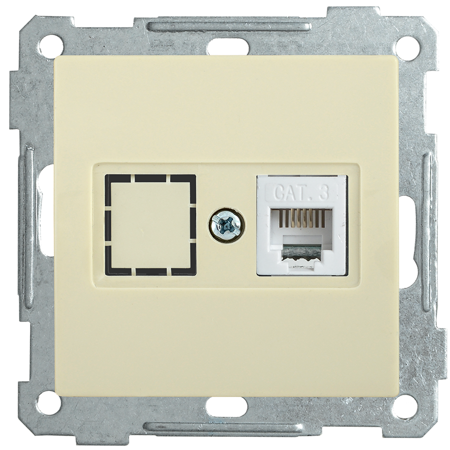 РТ12-1-Б Розетка телефонная RJ12 BOLERO кремовый IEK