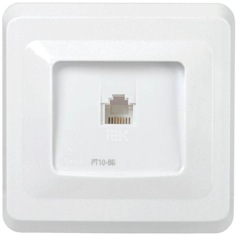 VEGA Розетка 1-местная телефонная RJ11 РТ10-ВБ белый GENERICA