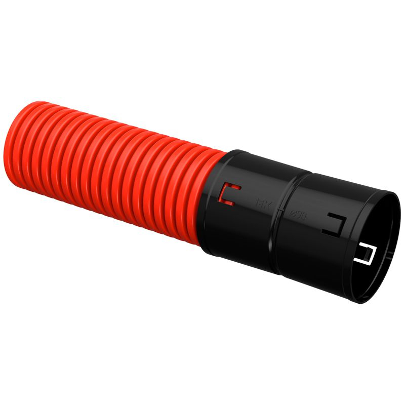 Труба гофрированная двустенная ПНД d=90мм красная (100м) IEK