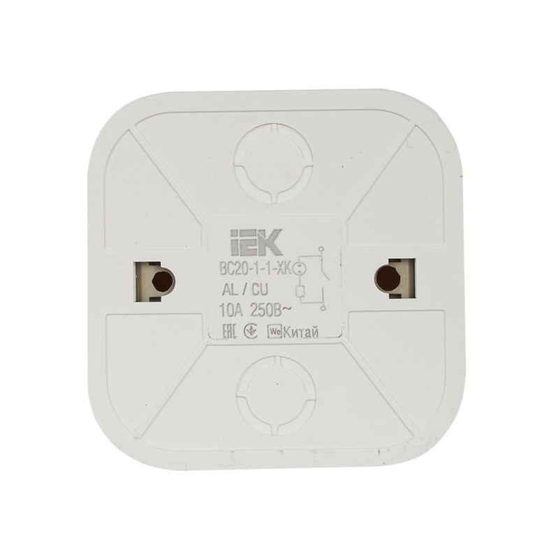 GLORY Выключатель 1-клавишный для открытой установки с индикацией ВС20-1-1-ХК кремовый IEK