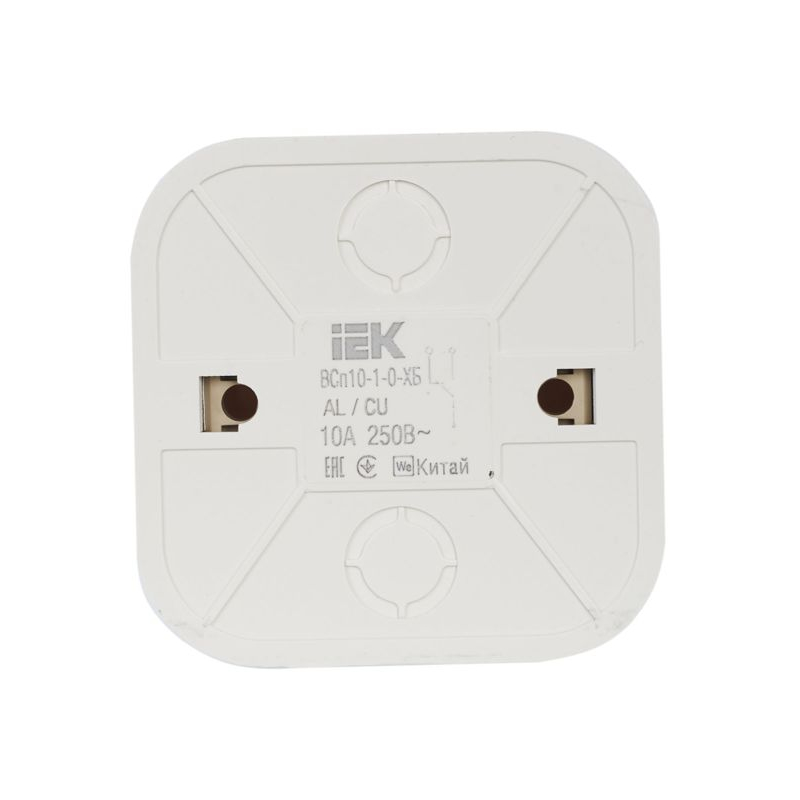 GLORY Выключатель 1-клавишный для открытой установки проходной 10А ВСп10-1-0-ХБ белый IEK