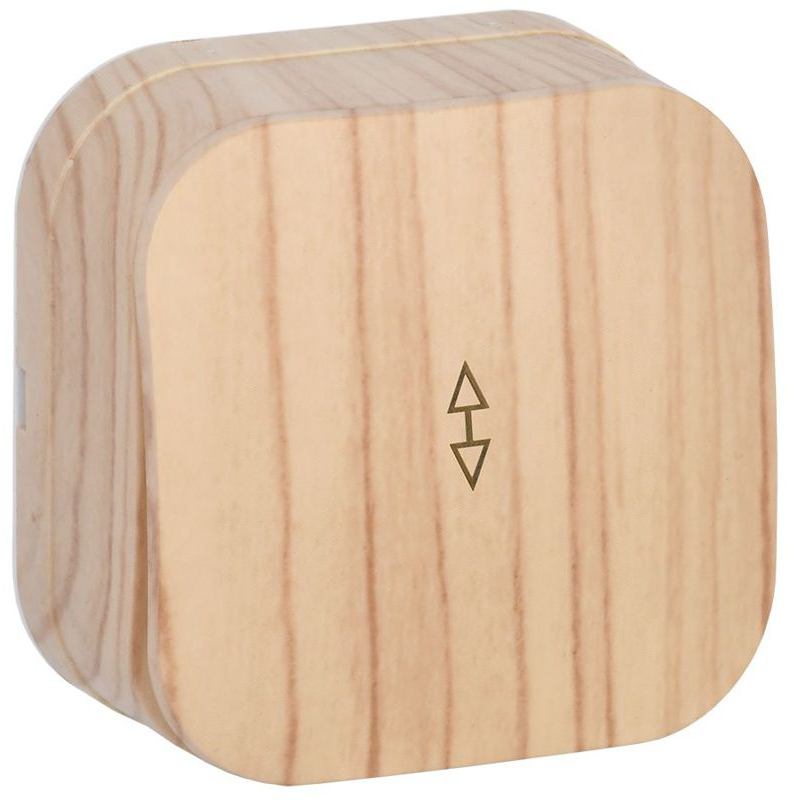 GLORY Выключатель 1-клавишный для открытой установки проходной 10А ВСп10-1-0-ХС сосна IEK